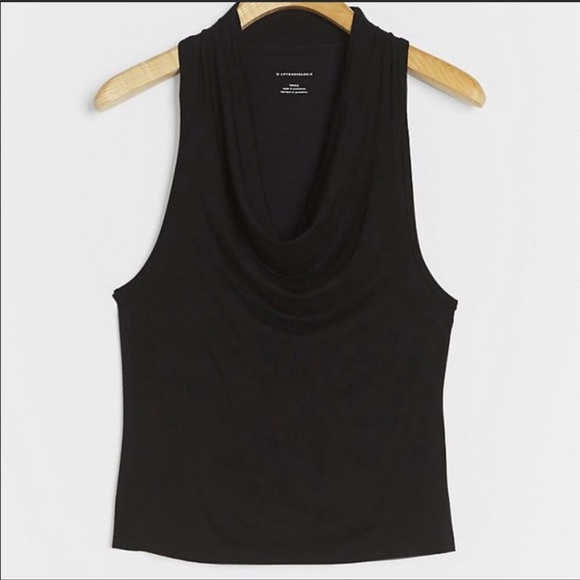 Anthropologie Tops - Anthropologie Delissa Black Cowl Neck Top NWT Women’s Size Large